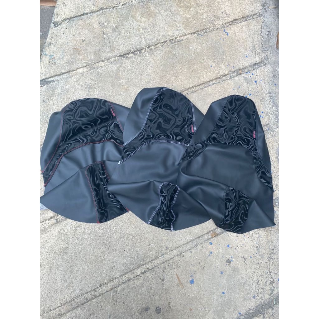 kulit jok motor karbon wave - sarung jok motor karbon wave