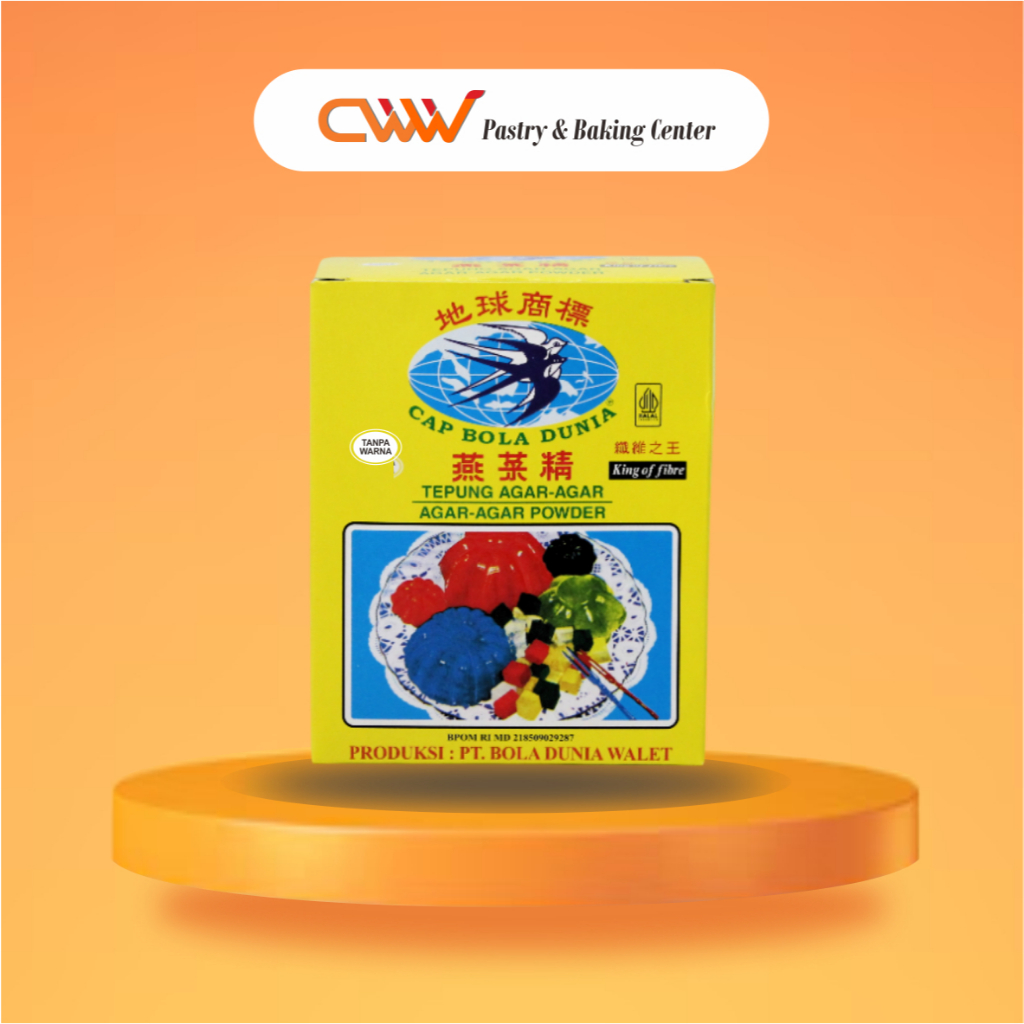 

Cap Bola Dunia Bubuk Agar Agar Tanpa Warna Plain 1 Box 10Pcs Jelly Pudding Kenyal Snack Tinggi Serat