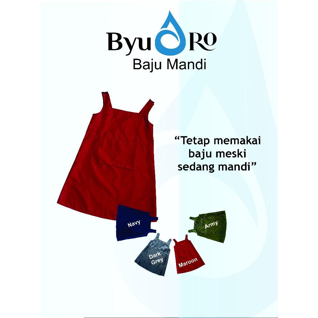 BYURO BAJU MANDI SIZE XL KANCING TENGAH / pakaian basahan mandi / pakaian mandi wanita / perlengkapa