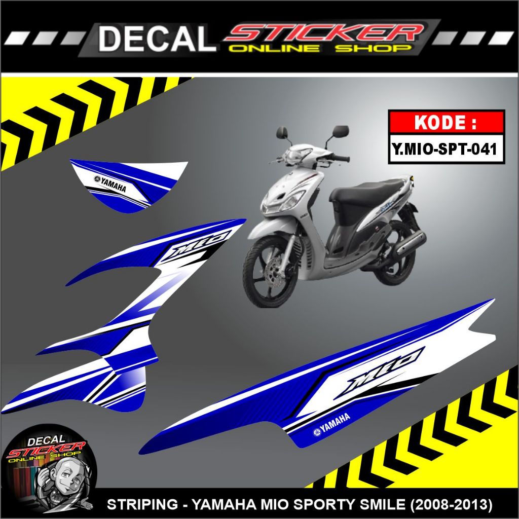 STRIPING MOTOR YAMAHA MIO SPORTY SMILE 2008-2013 LAMA DECAL VARIASI