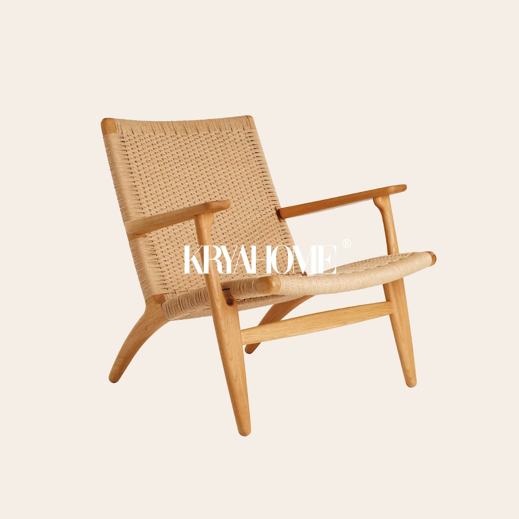 KRYA HOME Kursi Kayu Jati - Kursi Santai - Teak Wood Lounge Chair - KURA Chair / Natural Home Decor