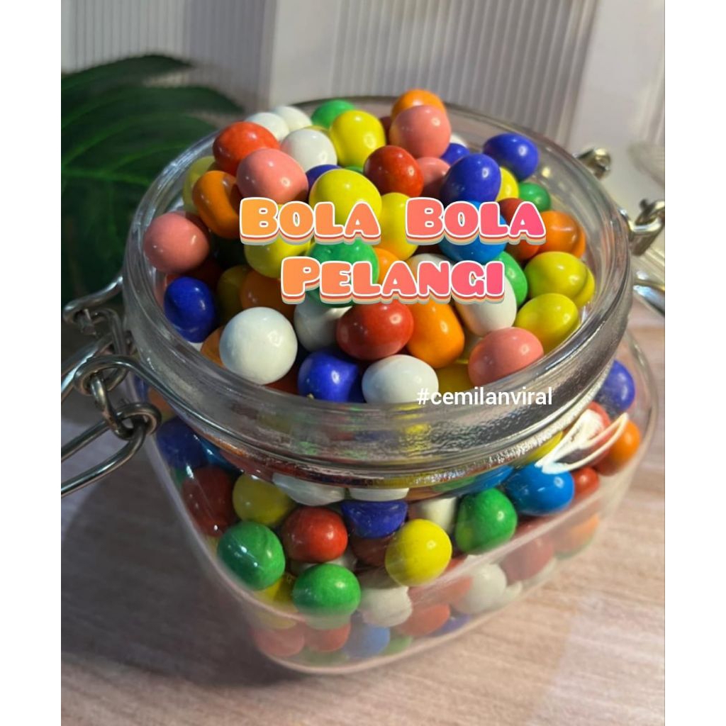 

Cemilan Viral Bola Bola Pelangi Rainbow Snack Jadul Biskuit Bola Pelangi Warna Warni Renyah Manis Food