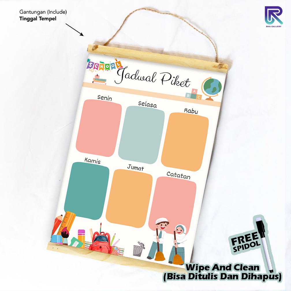 

RHA GALLERY Planner Sekolah Jadwal Piket Kelas Siswa Potrait Wipe And Clean List Jadwal Tulis