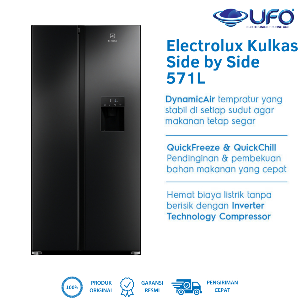 Electrolux Kulkas Side by Side 571 Liter 700 Series ESE5740BB