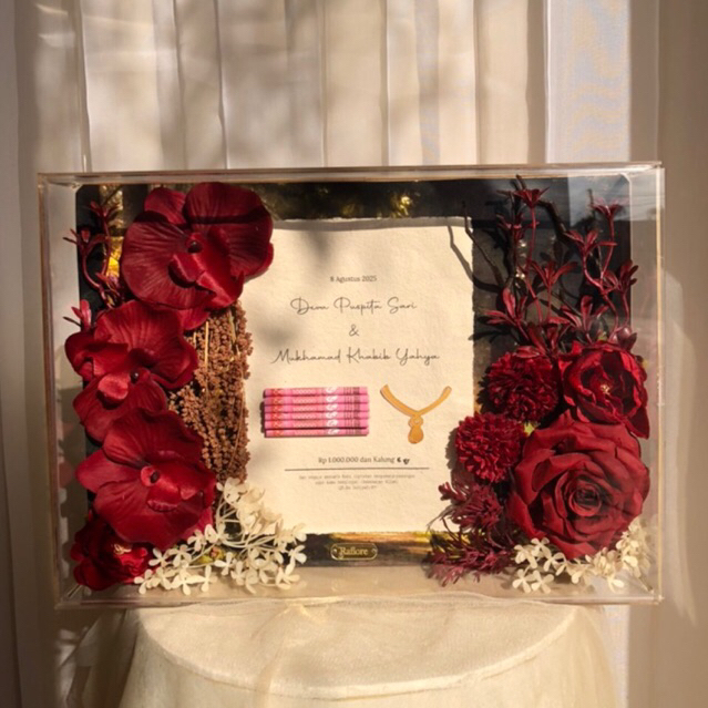 Mahar Pernikahan Akrilik Background Printing