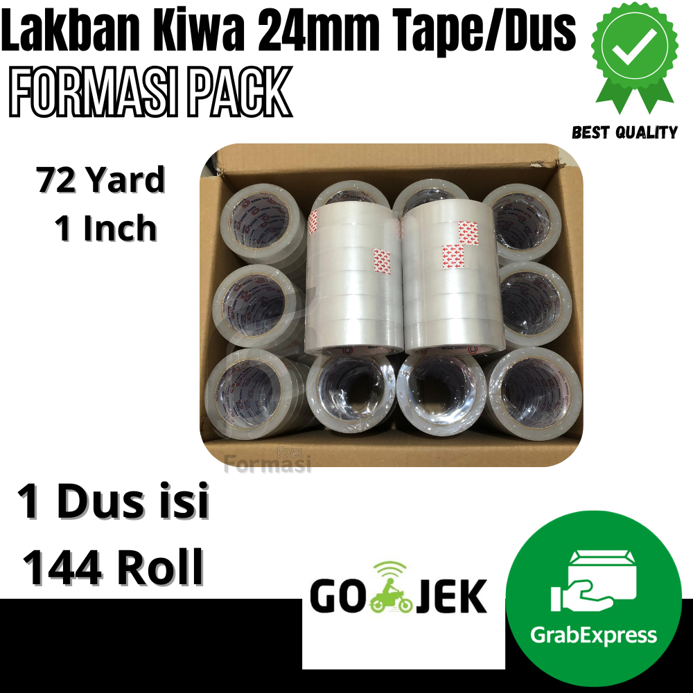 

LAKBAN KIWA TAPE 24MMX72YARD (1 Dus 144pcs) PALING MURAH BERKUALITAS