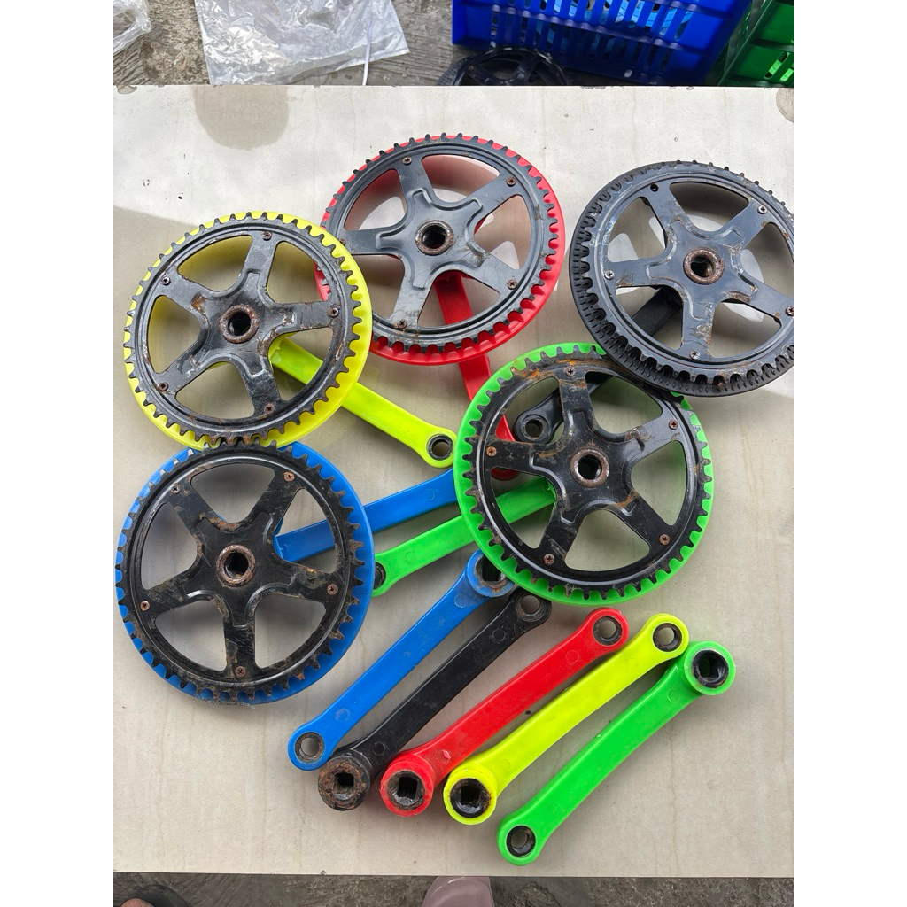 BEKAS KARAT LECET single singel crank 44t bb as kotak sepeda bmx lipat minion fixie