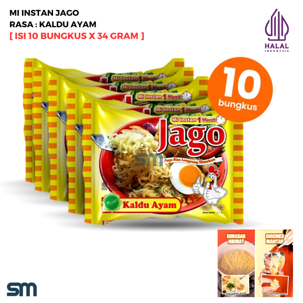 

Jago Mie Instan 34 Gram Isi 10 Bgks