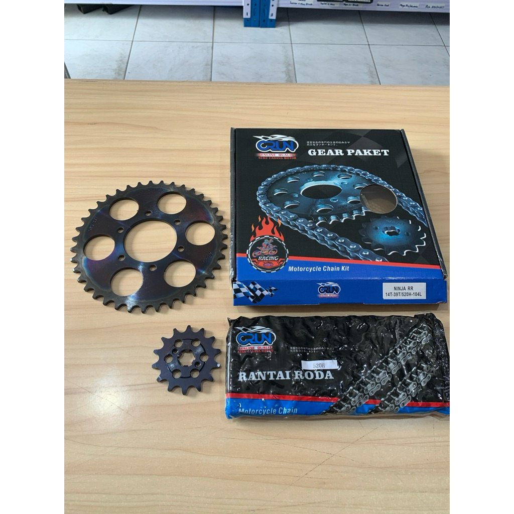 Crun GearSet RACING Ninja RR / Gear Gir Set Paket Ninja 150 RR 520 14T-39T 520-104L / Original