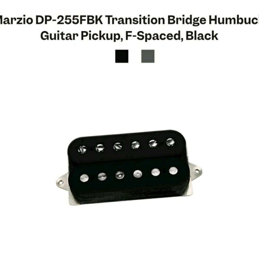 DiMarzio DP-255FBK dp255fbk  Transition Bridge Humbucker Guitar Pickup, F-Spaced, Black