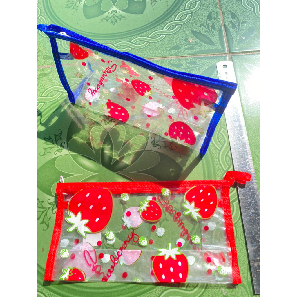 

ACC tempat pensil / kotak pensil / desgrep mika / pouch makeup resleting bening