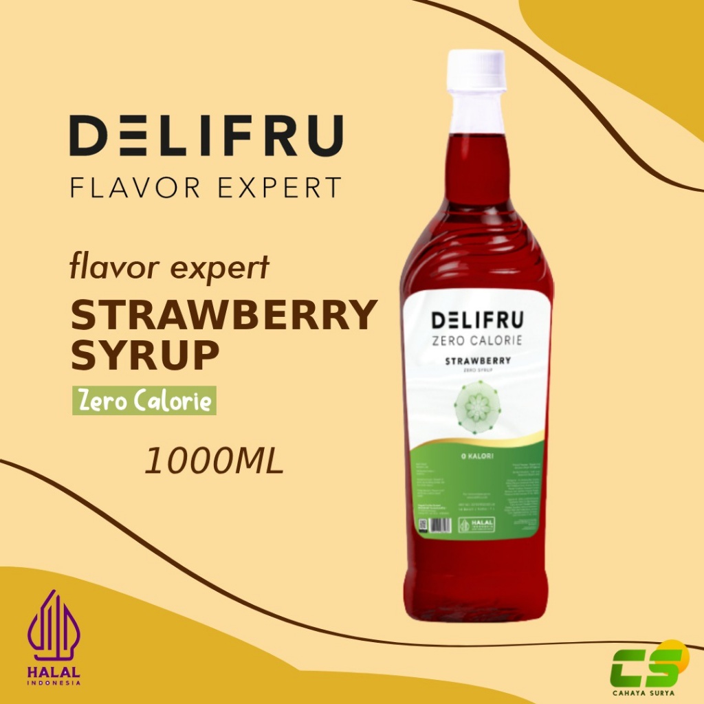 

Delifru Syrup/Sirup - Zero Calorie Strawberry Syrup 1000 ml