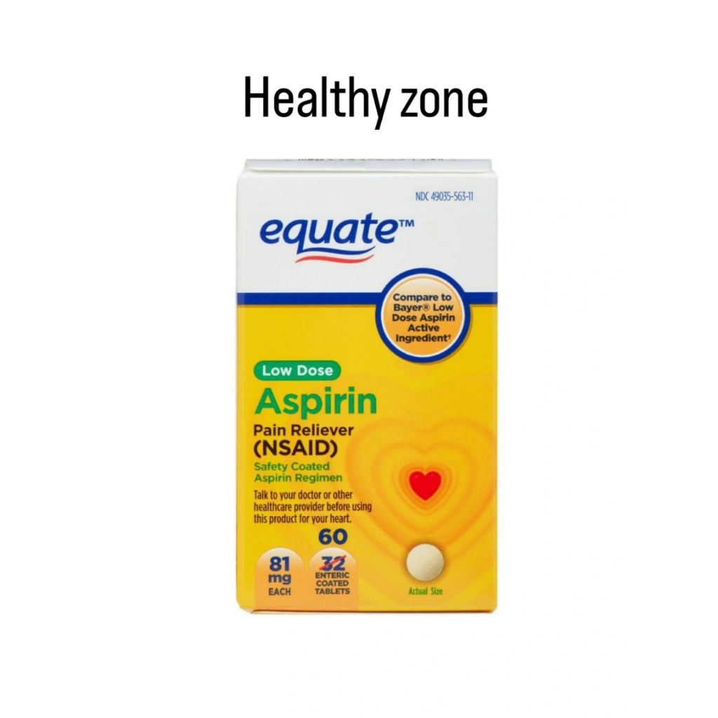 equate low dose aspirin 81mg isi 60 & 500mg-60 tab