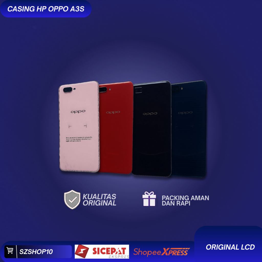 Casing Belakang OPPO A3s | Backdor Blackcover