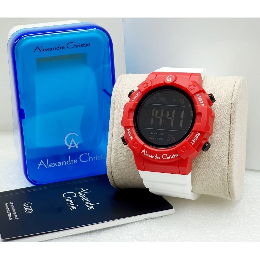 Jam Tangan Digital Pria Alexandre Christie AC-9388 Original AC – Sporty Waterproof LED Watch