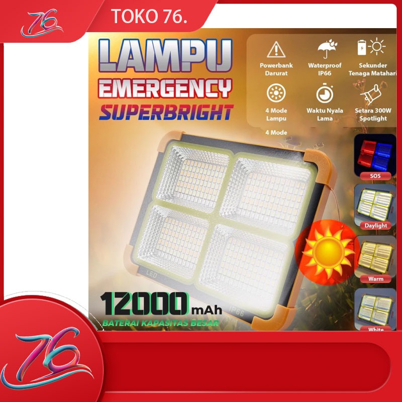 Lampu LED Solar Emergency100% Asli Upgrade/emergency Lamp/lampu Emergency Surya/lampu Emergency Tena