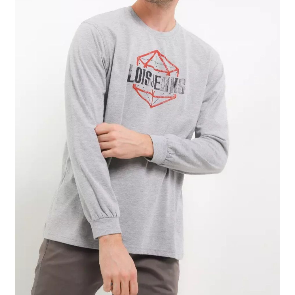 CVC T-shirt KSLL2332 KAOS LOIS ORIGINAL PRIA LENGAN PANJANG WARNA ABU GREY