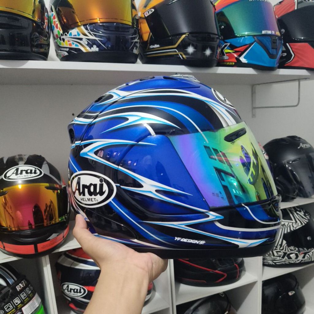 arai rx7rr5 mamola bluesize XL