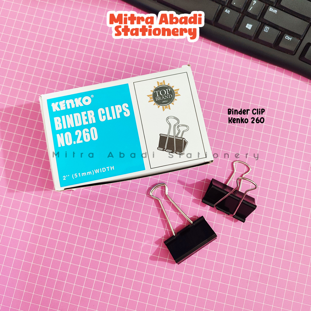 (1 PACK) BINDER CLIP KENKO / 260 280 PENJEPIT KERTAS KLIP BESI PAPER CLIP ATK MURAH