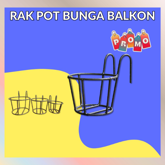 Rak Pot Bunga Balkon Minimalis Besi Pagar Gantung Hemat Ruang Untuk Taman dan Rumah