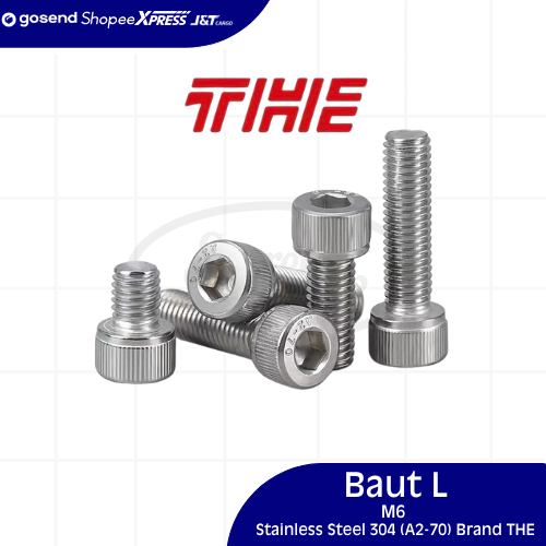Baut L M6 x 10 s/d 150mm STAINLESS STEEL 304 THE BRAND/Bolt L-L5 M6 Kunci L5