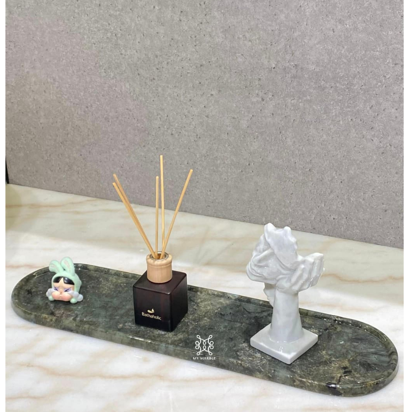 Labradorite Blue Oval Granite Tray | Luxury Granite Tray | Natural Stone