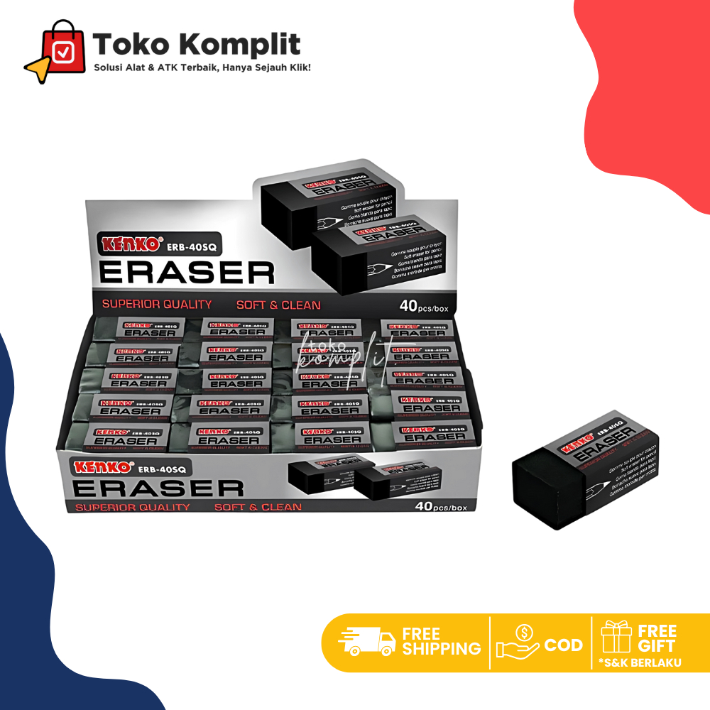 

Komplit - Penghapus/stip Kenko 40SQ Hitam/Putih