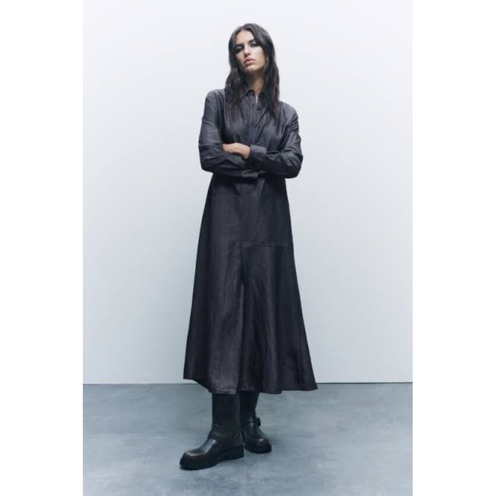 Zara Linen Shirt Dress
