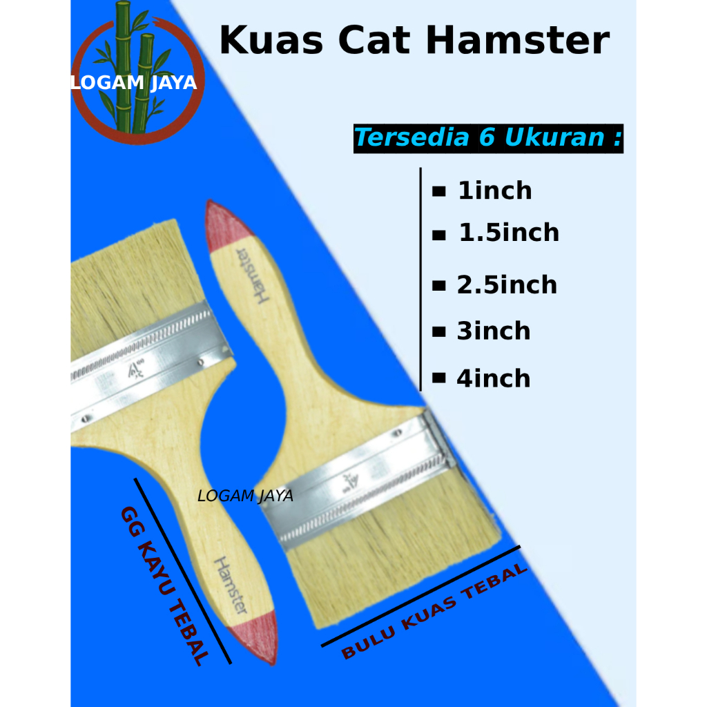 

KUAS CAT HAMSTER/KUAS MURAH/1INCH/1.5INCH/2INCH/2.5INCH/3INCH/4INCH/HAMSTER KUAS CAT