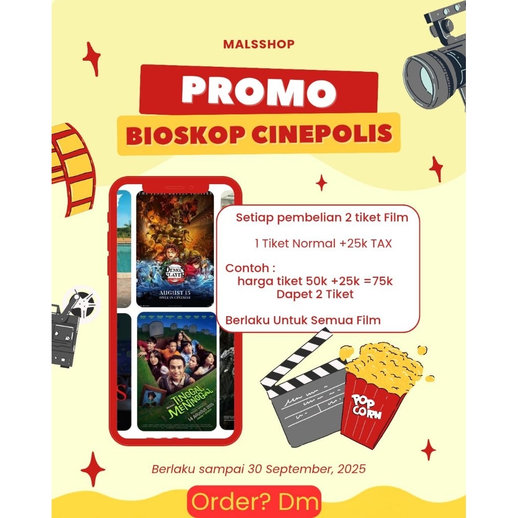 PROMO BIOSKOP CINEPOLIS/TIKET BIOSKOP MURAH/PROMO NONTON/2 tiket bioskop Cinepolis murah, B1G1 CINEP
