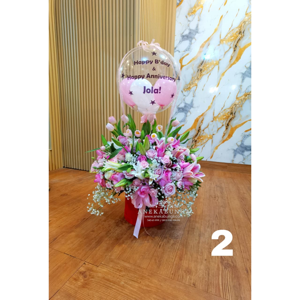 Fresh Flower Birthday Balloon Balon Bunga Asli Ballon Hadiah Ulang Tahun Kado Anniversary Pernikahan