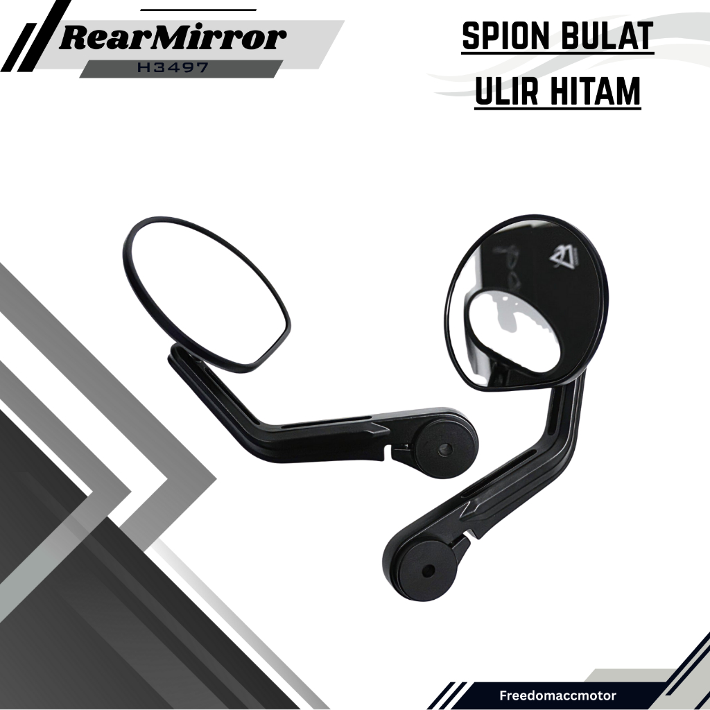 Spion jalu model bulat ulir full hitam universal scoopy fino fazzio filano genio variasi