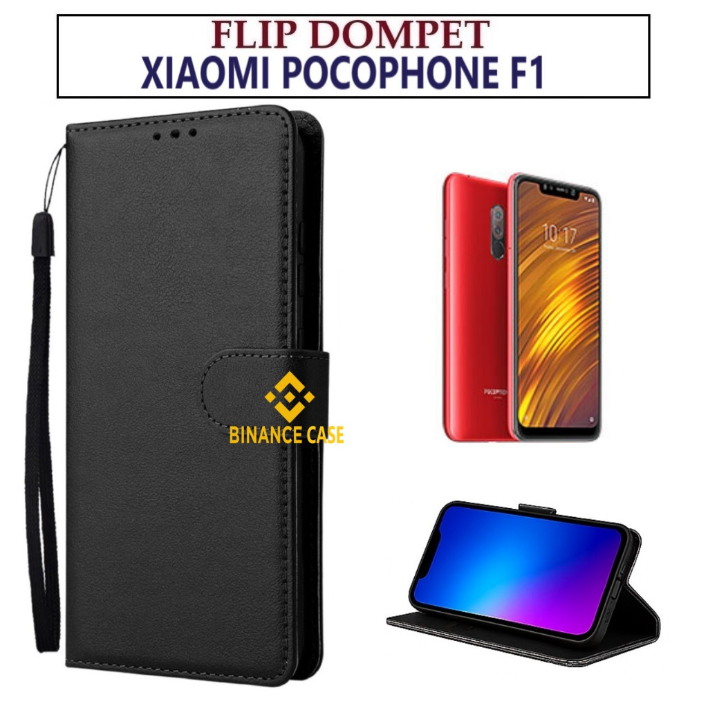 LEATHER FLIP CASE XIAOMI POCOPHONE F1 CASE KULIT FLIP WALLET LEATHER KULIT PREMIUM SARUNG BUKA TUTUP