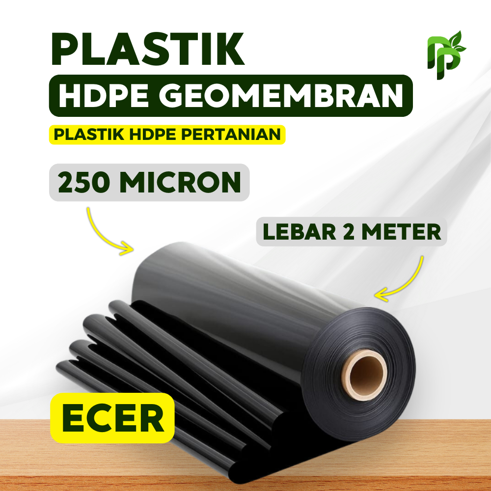 Plastik HDPE Geomembran Tebal 250 Micron Lebar 2 Meter Ecer Per Meter