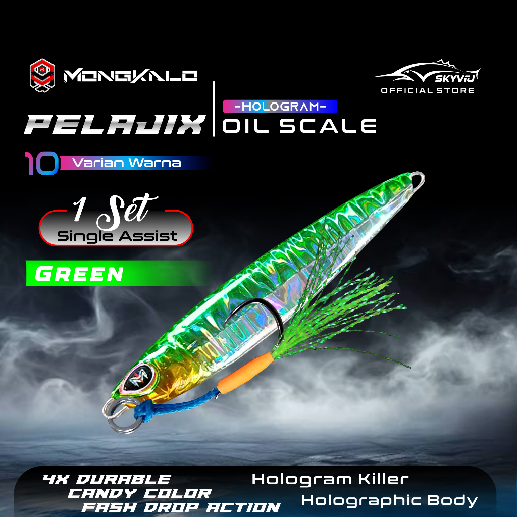 Mongkalo Pelajix Minyak noGID noMotif Candy 10 Hijau