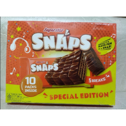 

Wafer SUPERSTAR SNAPS Spesial Edition 1 dus isi 10 pack @28gr. SALE!! exp September 2025