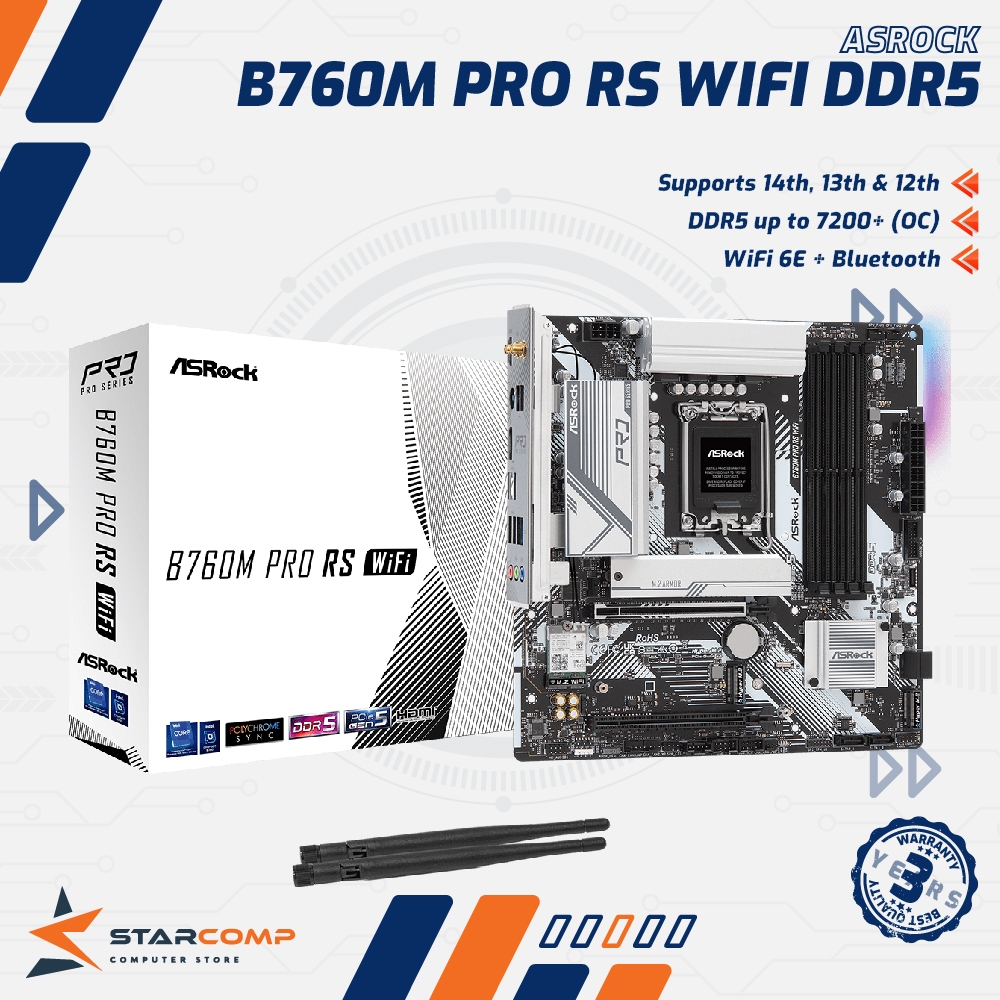 ASRock B760M PRO RS WIFI D5 LGA1700 B760 DDR5
