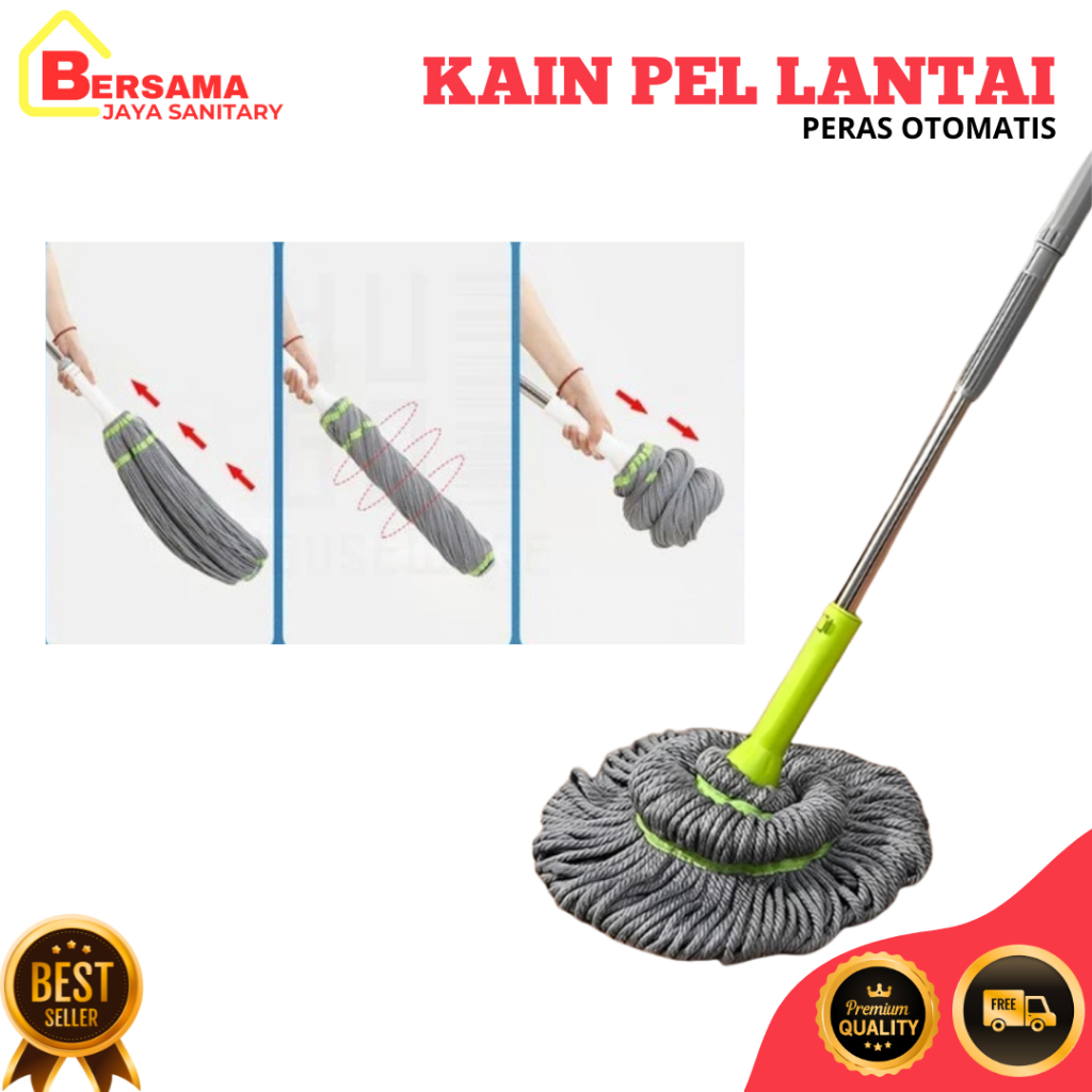 Alat Pel Putar Otomatis 360 Magic Twist Mop/Alat Pel Lantai Peras Otomatis/Alat Pel Praktis
