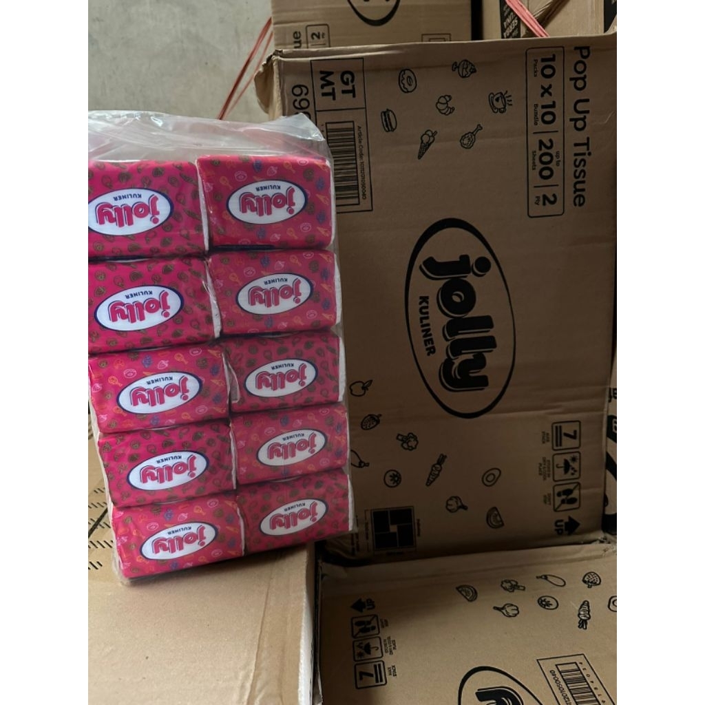 1 Dus Tisu Jolly Pop Up (Kotak Kecil) Isi 10 Banded