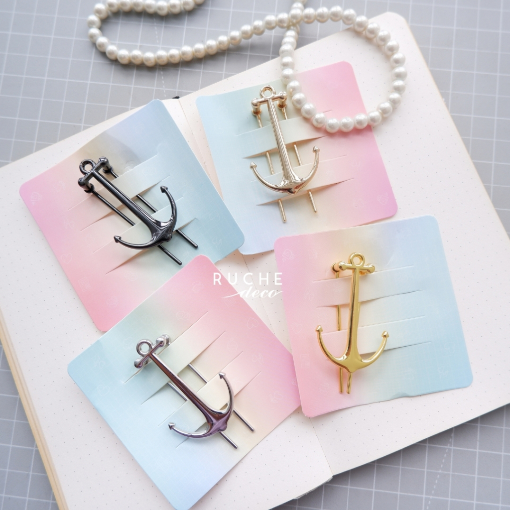

RUCHE DECO - Metal Bookmark - Boat Anchor / Paper Clips / Klip Penjepit Halaman