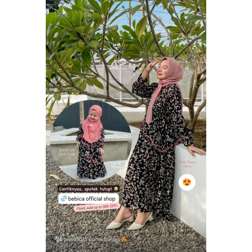 BEBICA Plaimora Set [Gamis dan Hijab Bayi / Anak]