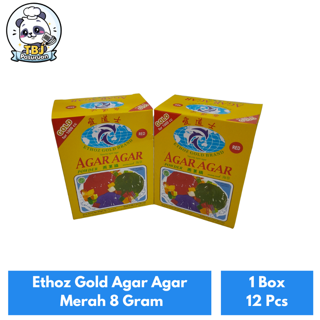 

Ethoz Gold Agar Agar Merah 8 Gram Kemasan 1 Box Isi 12 Pcs