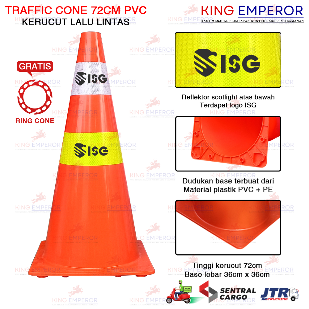 Safety Traffic Cone 72CM PVC Plastic / Kerucut Lalu Lintas 72CM Plastik PVC