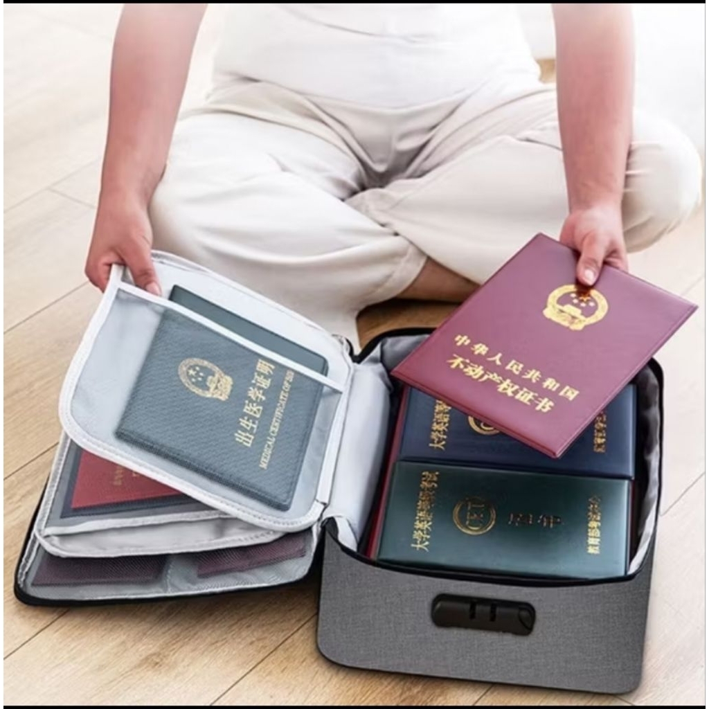 Tas Penyimpanan Dokumen 3 Layer Storage Bag Sertifikat File Tempat Dokumen Penting