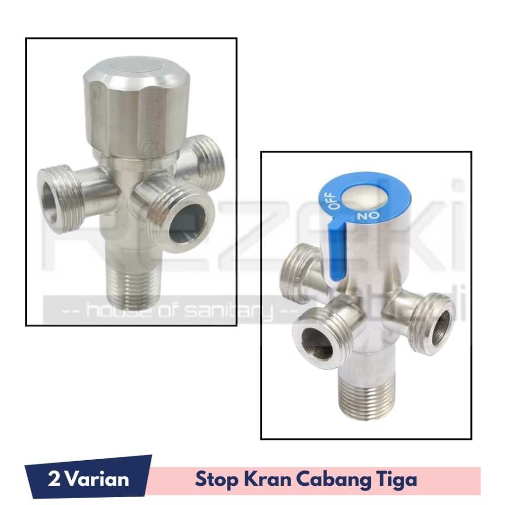 Stop Kran Cabang 3 Stainless Sus304 - Kran Kloset Wastafel