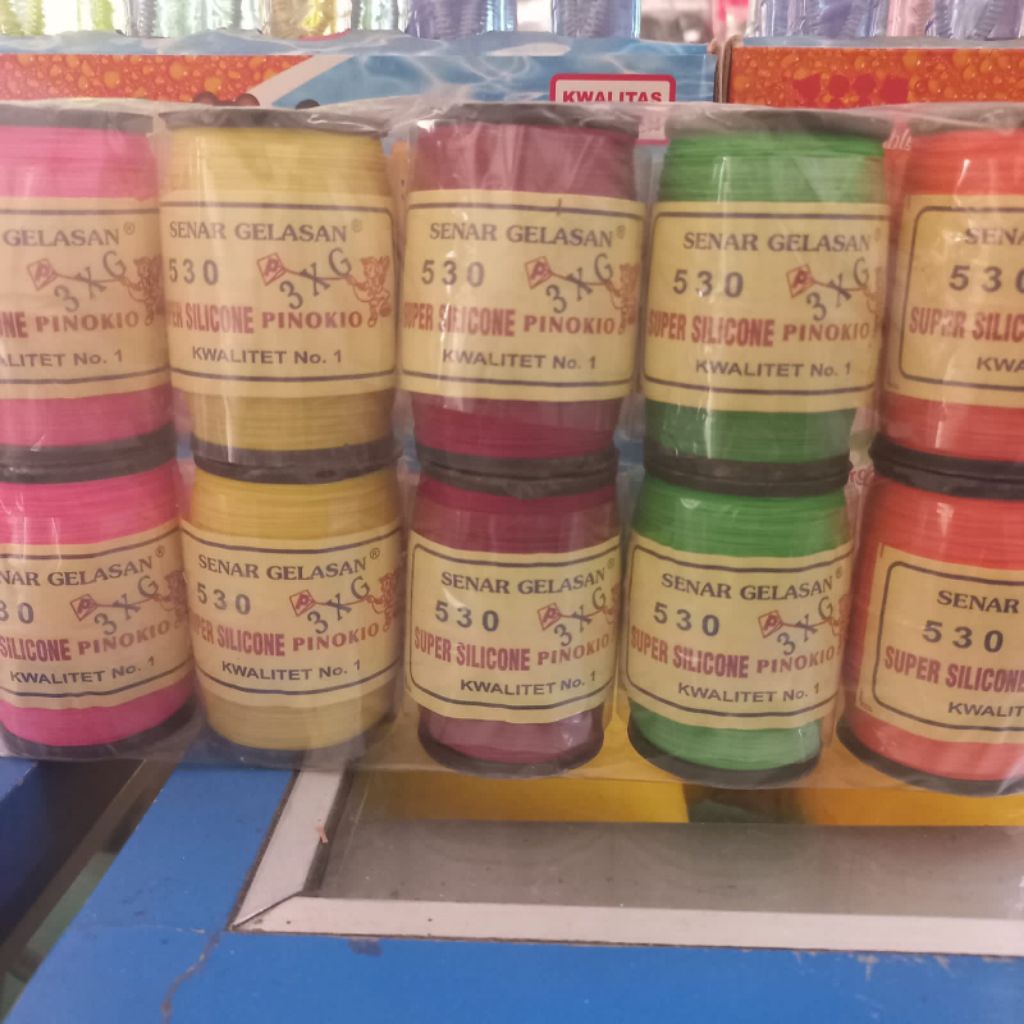 benang gelasan benang layangan pinokio gelasan kecil biasa