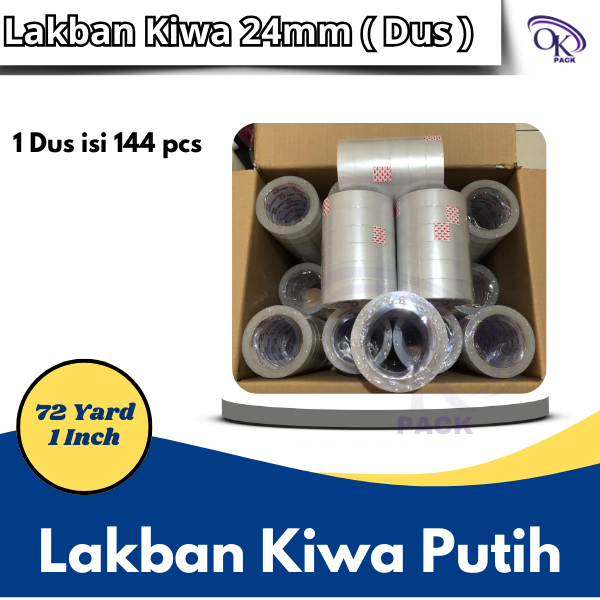 

LAKBAN KIWA TAPE 24MMX72YARD (1 Dus 144pcs) PALING MURAH BERKUALITAS