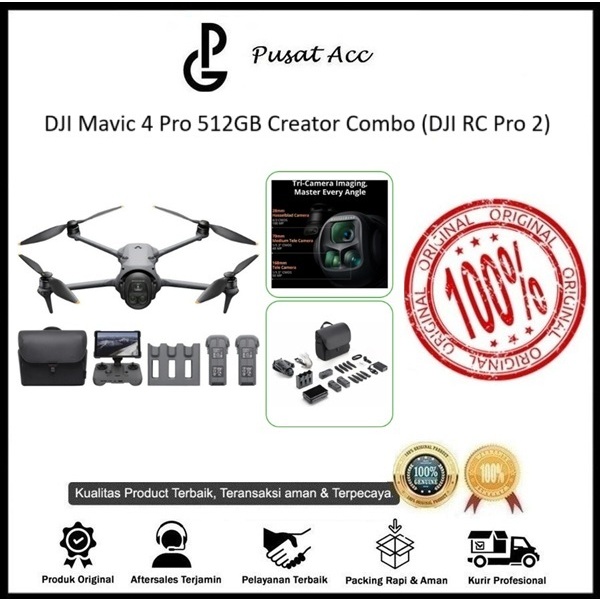 DJI Mavic 4 Pro 512GB Creator Combo (DJI RC Pro 2) Drone Kamera GARANSI RESMI