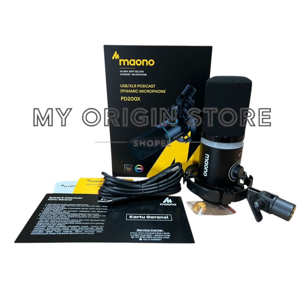 NEW ORIGINAL MAONO AU-PD200X MAONOCASTER PD200 X USB XLR DYNAMIC MICROPHONE ASMR RGB PD 200X 200 X