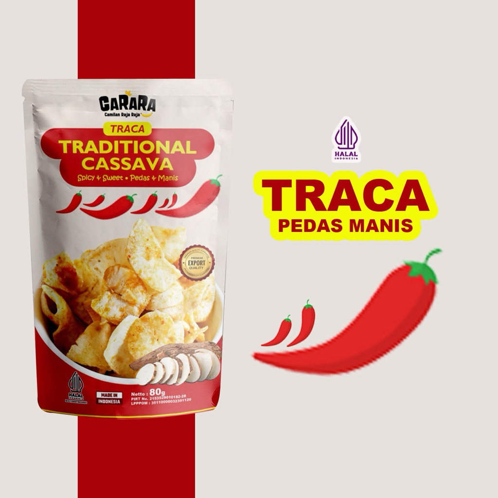 

Traca (Traditional Cassava) - CARARA Keripik Singkong Pedas Manis